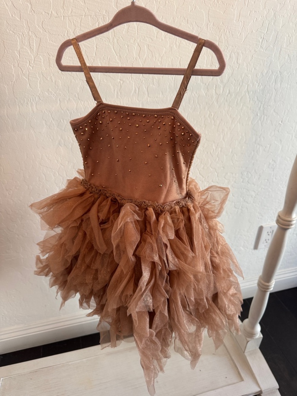 Ooh! La, La! Couture Copper Tulle Ruffle Party Dress